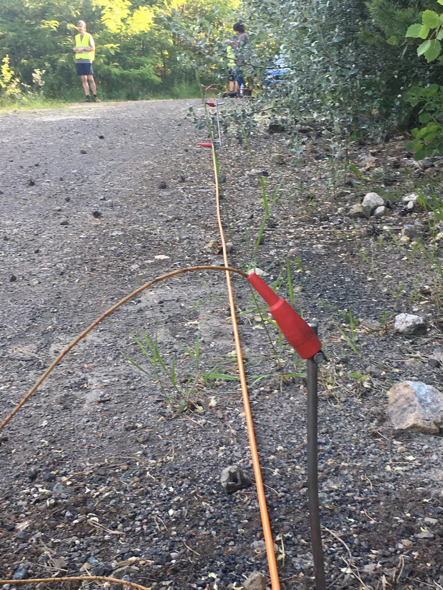 Field deployment of an electrical resistivity tomography survey