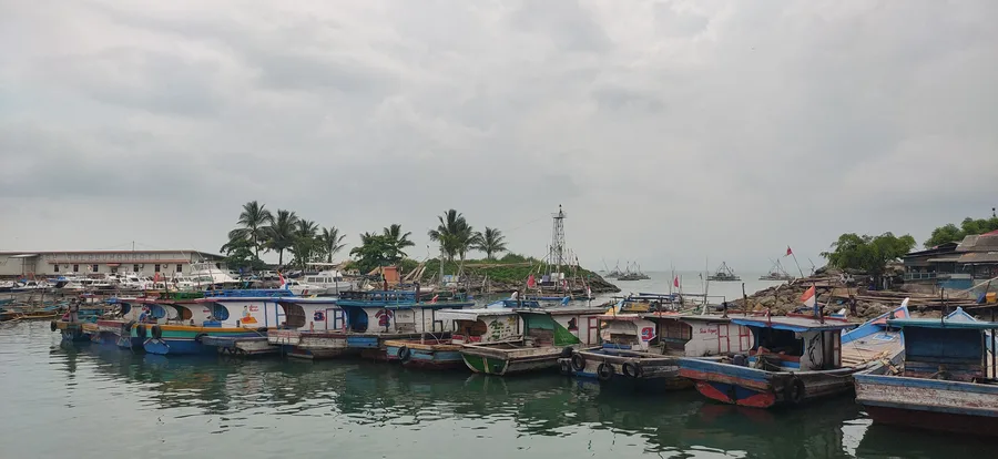 Fishing pier at Palabuhanratu, West Java, Indonesia