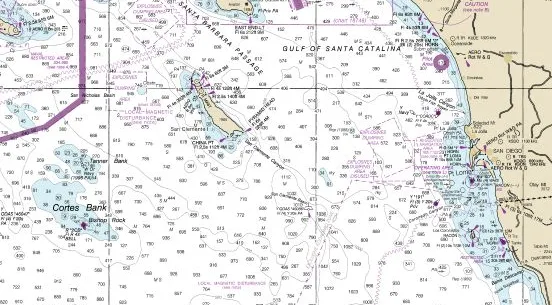 A NOAA nautical chart derived from hydrographic survey data