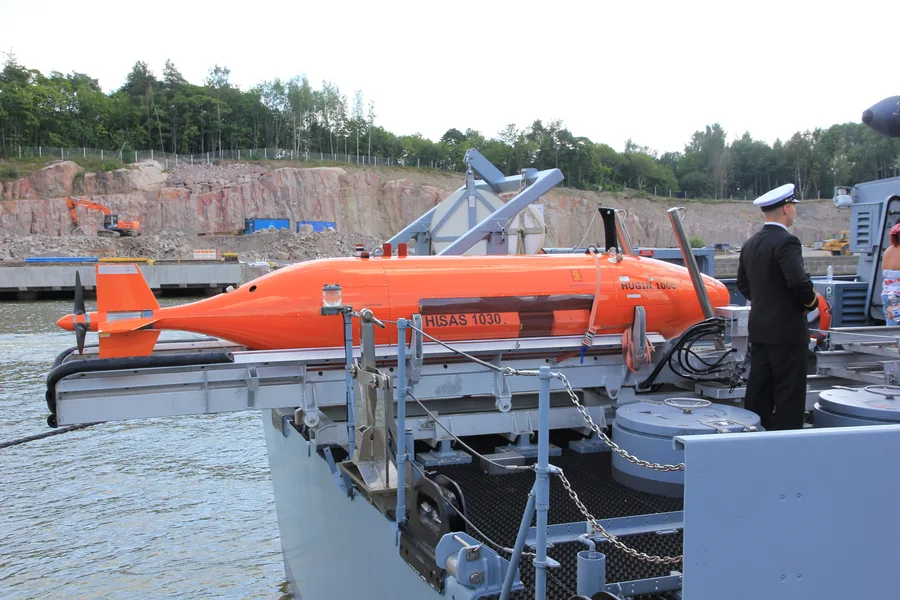 HUGIN 1000 autonomous underwater vehicle aboard a Finnish Navy mine countermeasure vessel