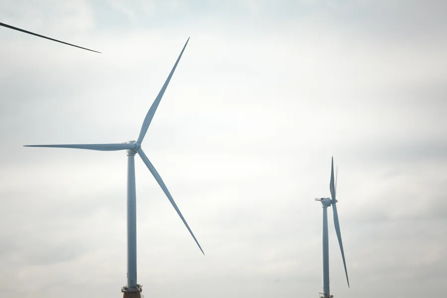Offshore wind turbines at Block Island Wind Farm off the coast of Rhode Island