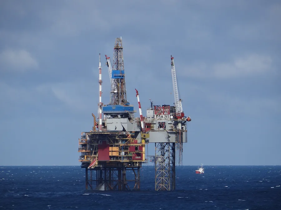 An offshore gas platform in the North Sea
